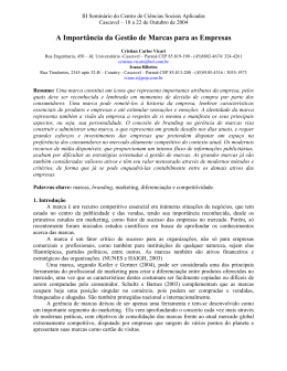 A Import&acirc;ncia da Gest&atilde;o de Marcas para as Empresas