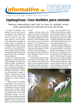 Leptospirose: risco também para animais