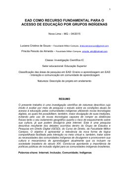 ead como recurso fundamental para o acesso de educa&ccedil;&atilde;o