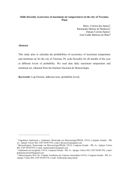 Odds biweekly occurrence of maximum air temperatures in the city
