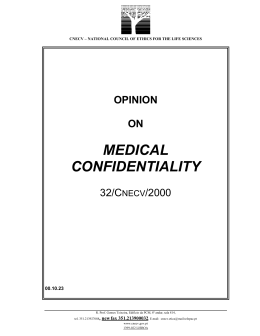 Opinion on medical confidentiality