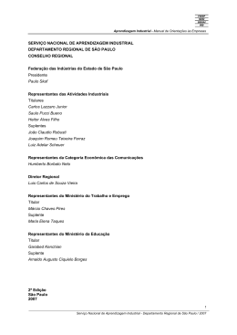 SERVI&Ccedil;O NACIONAL DE APRENDIZAGEM INDUSTRIAL