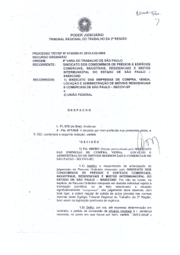 Acesse a &iacute;ntegra do despacho - Secovi-SP