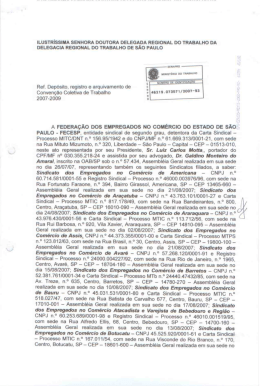 Protocolo de Registro da Convenção Coletiva FECESP 2007/2009