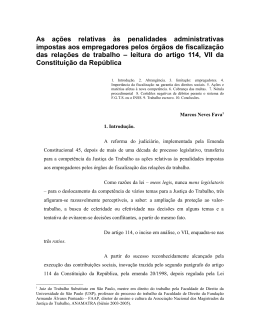 As a&ccedil;&otilde;es relativas &agrave;s penalidades administrativas impostas aos
