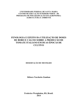 FENOLOGIA E EFEITO DA UTILIZA&Ccedil;&Atilde;O DE DOSES DE