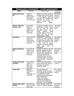 Restaurantes e lanchonetes &ndash; circuito gastronomico