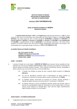 Edital de Abertura – Pregão 34/2014