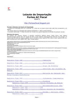 Manual do Layout de Importa&ccedil;&atilde;o do AC Fiscal