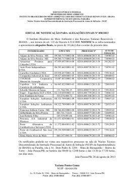 Edital de Notificação 50 - Ibama PB 26-08-2013