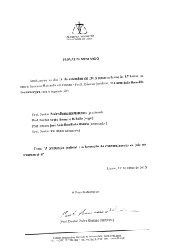 Dr. Ronaldo Souza Borges - Faculdade de Direito de Lisboa