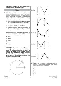 Prova de F&iacute;sica - Vestibular