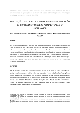 utiliza&ccedil;&atilde;o das teorias administrativas na produ&ccedil;&atilde;o do conhecimento