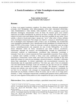 A Teoria Econ&ocirc;mica e a Vis&atilde;o Tecnol&oacute;gica