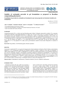 Stability of carbamide peroxide in gel formulation as prepared in