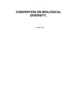 CONVENTION ON BIOLOGICAL DIVERSITY,