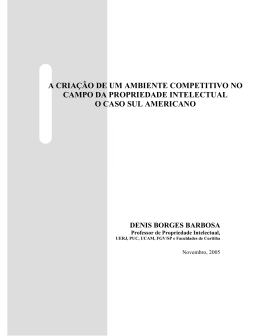 a cria&ccedil;&atilde;o de um ambiente competitivo no campo da