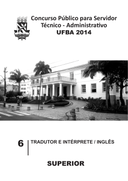 Prova - Concursos - UFBA - Universidade Federal da Bahia