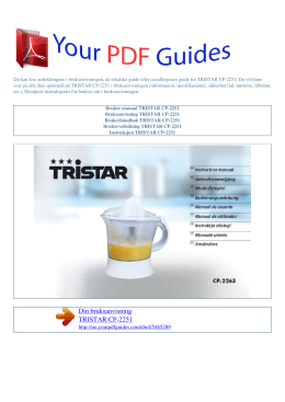 Brukerhåndbok TRISTAR CP-2251