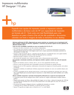 Plotter HP Designjet 110 - Folheto de Especificações Técnicas