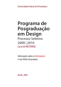 Programa de Posgradua&ccedil;&atilde;o em Design