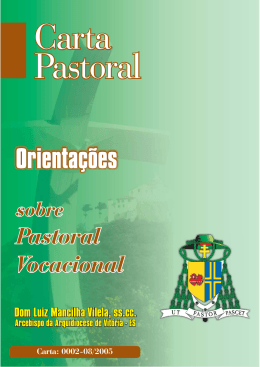 carta pastoral 2005 - Arquidiocese de Vitória