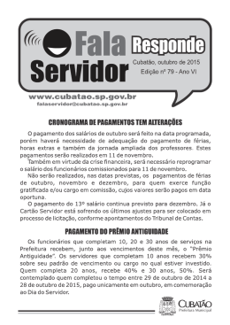 Fala Servidor - Outubro - Prefeitura Municipal de Cubatão