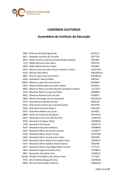CADERNOS ELEITORAIS Assembleia do Instituto de Educação