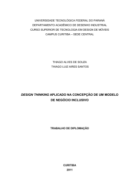 design thinking aplicado na concep&ccedil;&atilde;o de um modelo de neg&oacute;cio