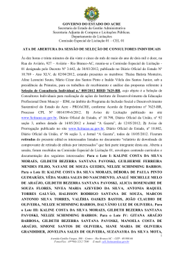 GOVERNO DO ESTADO DO ACRE Secretaria de Estado da Gest&atilde;o