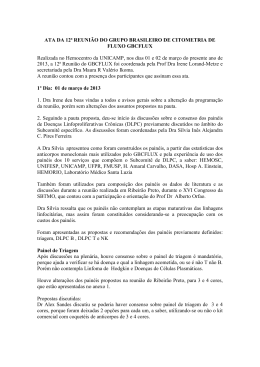 12&deg; Reuni&atilde;o GBCFLUX - GBCFLUX - Grupo Brasileiro de Citometria