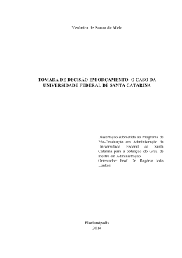 Ver&ocirc;nica de Souza de Melo TOMADA DE DECIS&Atilde;O