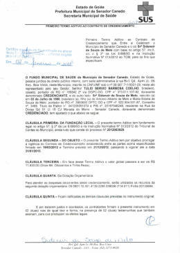 Estado de Goi&aacute;s Prefeitura Municipal de Senador Canedo