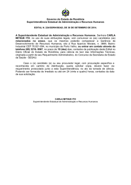 Governo do Estado de Rond&ocirc;nia Superintend&ecirc;ncia Estadual de