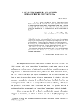 A sociologia brasileira nos anos 1950