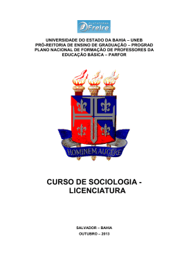 CURSO DE SOCIOLOGIA - LICENCIATURA