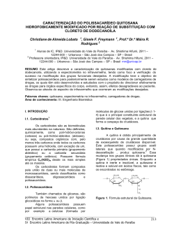 caracterização do polissacarídeo quitosana - INIC