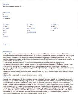 Disciplina Processos de Superf&iacute;cie da Terra Ano Escolar 2 Periodo