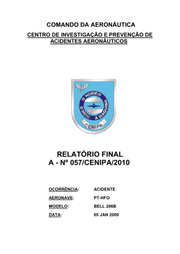 RELATÓRIO FINAL A - Nº 057/CENIPA/2010