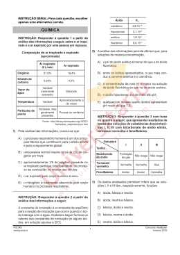 Prova de Qu&iacute;mica