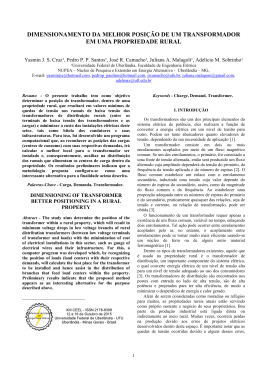 dimensionamento da melhor posi&ccedil;&atilde;o de um transformador em uma