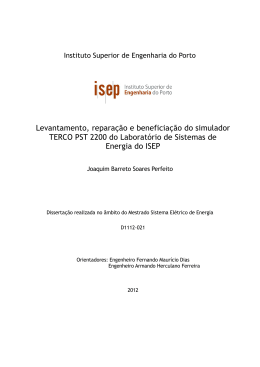 Levantamento, repara&ccedil;&atilde;o e beneficia&ccedil;&atilde;o do simulador TERCO PST