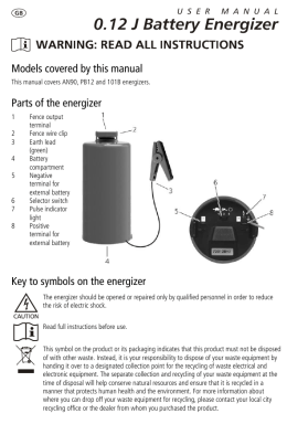 0.12 J Battery Energizer User Manual