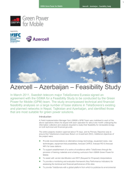 Azercell – Azerbaijan – Feasibility Study