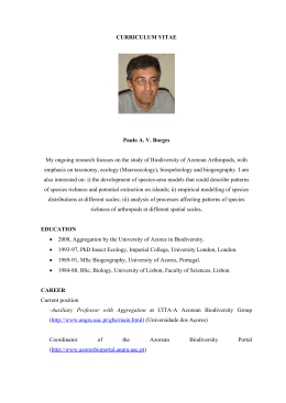 CURRICULUM VITAE Paulo A. V. Borges My ongoing research