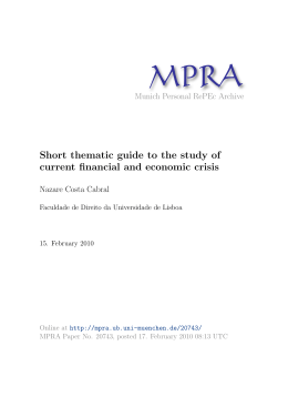 Short thematic guide to the study of current financial and economic