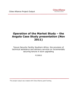 the Angola Case Study presentation (Nov 2011)