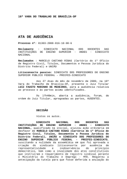 16&ordf; VARA DO TRABALHO DE BRAS&Iacute;LIA-DF