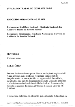 1a VARA DO TRABALHO DE BRASÍLIA/DF