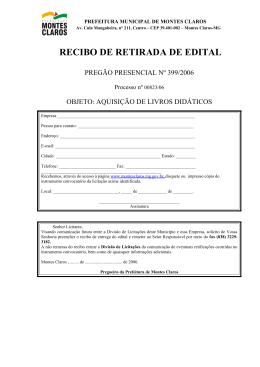 anexo i - descri&ccedil;&atilde;o do objeto - Prefeitura de Montes Claros-MG